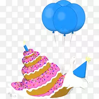 生日蛋糕祝你生日快乐派对帽子剪贴画-蛋糕卡通