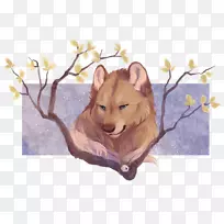 犬种水彩画鼻犬