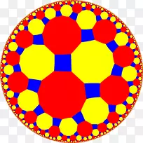 在双曲平面上用凸正则多边形进行欧式倾斜的镶嵌几何截断方块均匀倾斜
