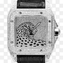 卡地亚桑托斯100表带钻石手表