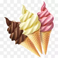 冰淇淋圆锥形比萨饼速冻酸奶凝固奶油