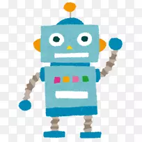 世界机器人奥林匹亚RobohonいらすとやRobo方形-蓝色机器人
