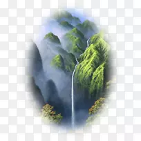 瀑布卡斯卡塔三角洲马尔莫尔坎伯兰瀑布薄雾瀑布画