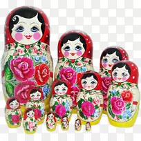 Matryoshka娃娃Polkhov-Maydanskaya rospis的玩具纪念品-娃娃