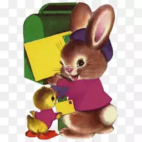 复活节兔子毛绒玩具和可爱玩具-棕色兔子