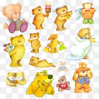熊毛绒动物&可爱的玩具剪辑艺术-熊剪贴画