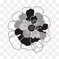 花卉设计花束白色单色图案-橡树叶绣球
