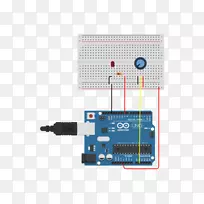 Arduino电子电路光敏电阻接线图电路图显示电路