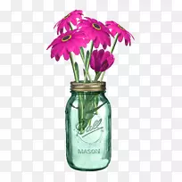 花卉设计梅森瓶花瓶玻璃瓶切花