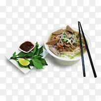 泰国料理，菜，牛肉面汤，越南面条