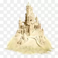 沙艺术与玩城堡剪贴画-沙