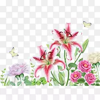 花卉设计百合水彩画-柯达