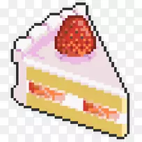 草莓奶油蛋糕像素艺术