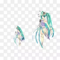 Spica MikuMikudan Hatsune Miku青绿色桌面壁纸-Hatsune Miku
