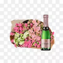香槟酒玻璃瓶切花香槟酒