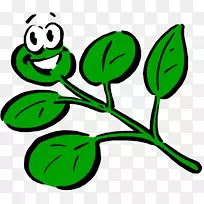 卡通叶绿体植物剪贴画-植物