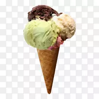 冰淇淋圆锥形冰淇淋水果沙拉冰淇淋