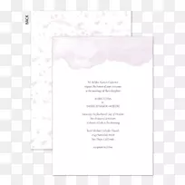 结婚邀请函粉红m凸现字体-水彩画婚礼邀请函