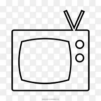 电视彩绘黑白着色书-电视