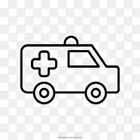 绘制救护车急救医疗服务计算机图标-救护车