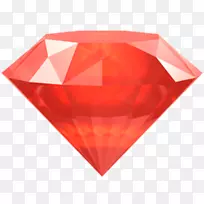 宝石电脑图标红色钻石剪辑艺术.宝石