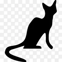黑猫狗剪影剪贴画-猫
