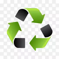 回收标志塑料再利用绿色废物路面