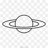 绘制土星行星的着色书-土星