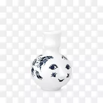花瓶哥本哈根蓝色陶瓷-高花瓶