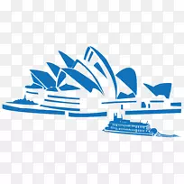 悉尼歌剧院标志性建筑-澳大利亚剪影
