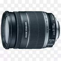 佳能ef-s镜头安装佳能eos佳能18-s 18-200 mm镜头佳能变焦18-200 mm f/3.5-5.6是相机镜头。
