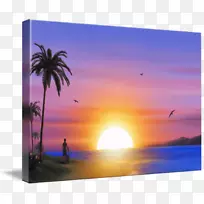 桌面壁纸海洋电脑进度m-06m假期-沙滩日落