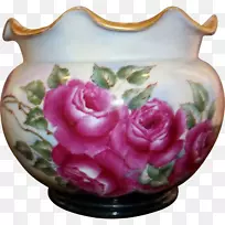 花园玫瑰花瓶瓷器餐具花卉设计花瓶
