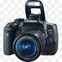 佳能Eos 750 D佳能镜头安装佳能e-s 18-55 mm镜头数码单反-佳能eos