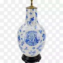 花瓶蓝白陶瓷钴蓝玻璃花瓶