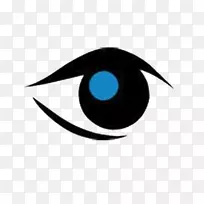 徽标眼微软蓝色字体-眼睛