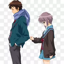 Yuki Nagato mikuru Asahina Kyon Haruhi Suzumiya桌面壁纸-动画