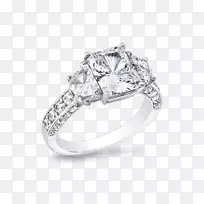 结婚戒指银身珠宝钻石立方氧化锆