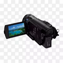 索尼手动摄像机ddr-ax 100麦克风摄像机4k分辨率.麦克风