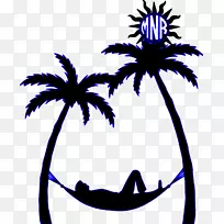 槟榔科吊床椰子树剪贴画-椰子标志