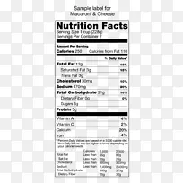 营养事实食品蛋白质饮食健康标签