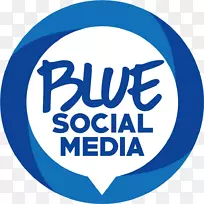 数字营销蓝色社交媒体标识-社交媒体