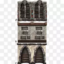 门窗，石墙，中世纪建筑.窗户