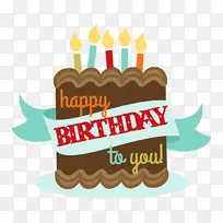 生日蛋糕祝你生日快乐贺卡和便条祝福-生日