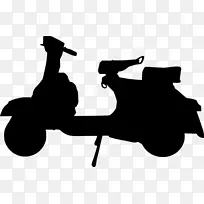 摩托车剪影Vespa Piaggio剪辑艺术滑板车