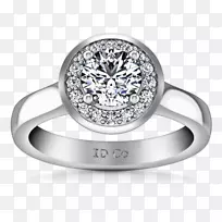 钻石订婚戒指公主切割钻石