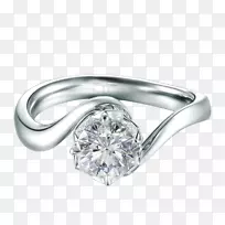 订婚戒指周大福钻石结婚戒指