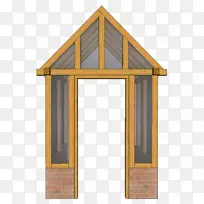 窗木框架，门廊棚，露台-窗户