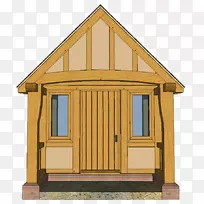 棚屋木结构门廊