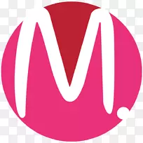 商标粉红色m字型设计